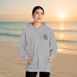 Retro Salty Beach Vibes Hoodie: Unisex Cotton-Poly Blend Pullover image 2