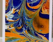Fine Art Notecard, Blank Inside, "Blue and Yellow Melting no. 4"