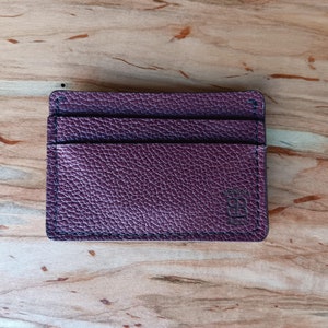 Carteira de couro para cartão de crédito, porta-cartão de bolso de bolso da Bergin Belle Studios