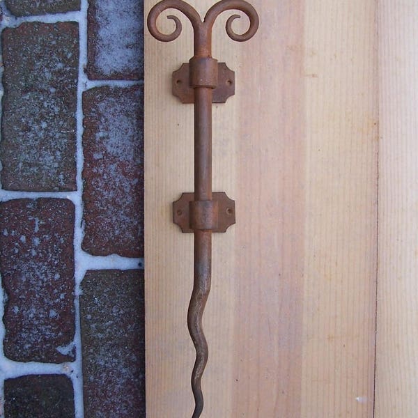 Hand Forged Door Handle, BARN DOOR Handle, Great Iron Door Handle for Exterior or Interior Door,