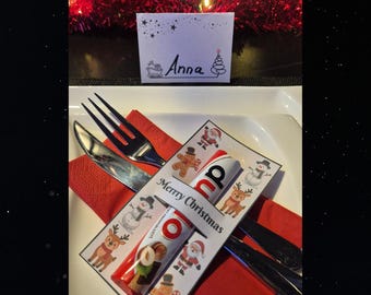 8 Decoraciones Navideñas para la Mesa (DIY) | Plantillas Imprimibles a Color con Espacios para Barritas Duplo o Kinder | Descarga Instantánea | Frases Dulces | Detalles para Fiestas