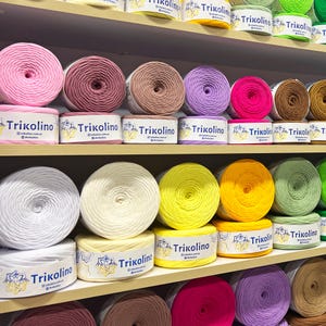 Fio Trikolino para camisetas, 100% algodão, 7-9 mm, fio grosso, 30-120 m / 33-131 jardas