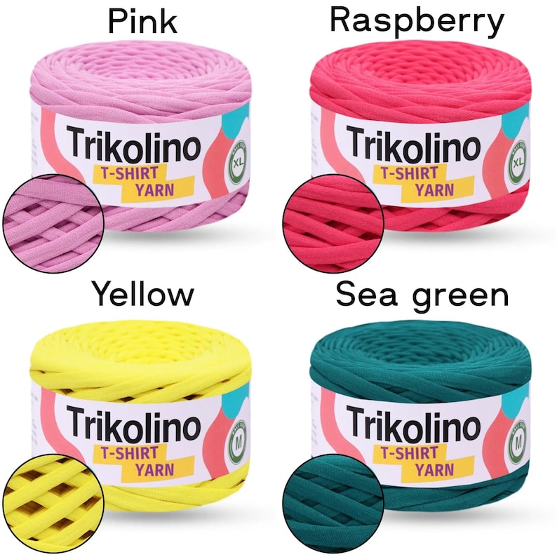 Trikolino T-Shirt Yarn, 100% Cotton, 7-9 mm Chunky Yarn, 30-120 m / 33-131 yds image 11