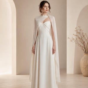 cape to wear over formal dress Cape Sleeve Formal Dresses Beaded Evening Dresses 21525 Silver / US14 main image 1