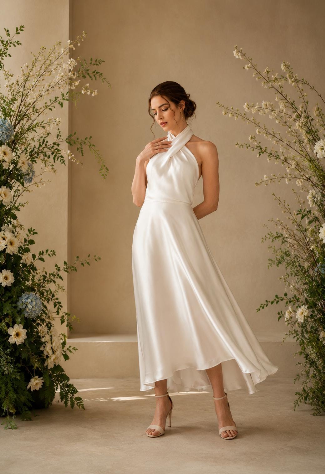 long grey bridesmaid dress Long Gray Chiffon Bridesmaid Dresses Mixed Style – Lisposa main image 1
