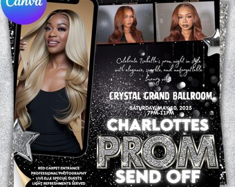 Prom Booking Flyer, Prom Szn Special Flyer, Prom Season Special Deal Flyer, Homecoming Flyer, MUA Lashes Nails Hair Braids wig Flyer, canva