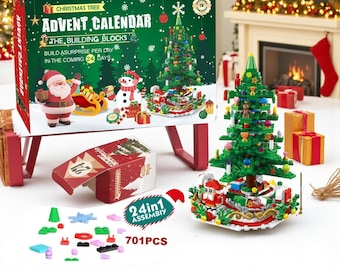 Building Blocks Christmas Tree Advent Calendar: 24-in-1 Holiday Countdown