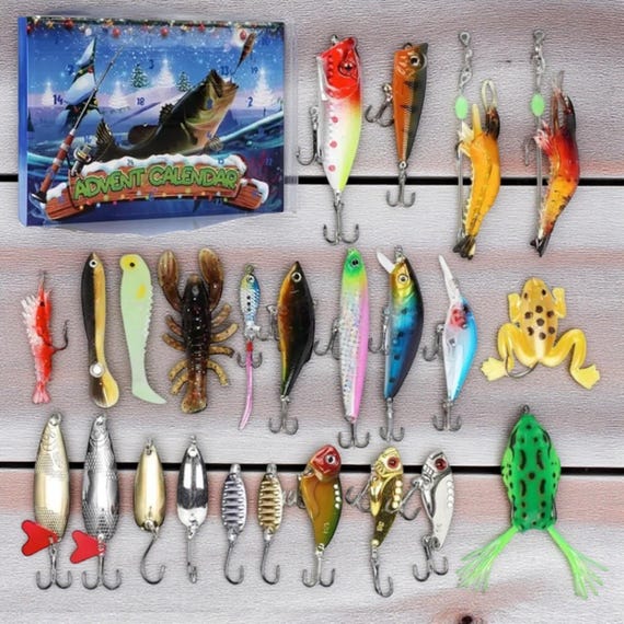 calender fishing lures 2025 Gear Advent Calendar 24 Days Christmas Countdown Calendar Fishing Tackle Gifts For Men Gift For Teen Boys this advent calendar makes each day leading up to Christmas a reel celebration Fishing Lures Advent Calendar for