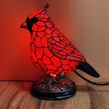 Stained Glass Cardinal Lamp: Red Bird Memorial Accent Light