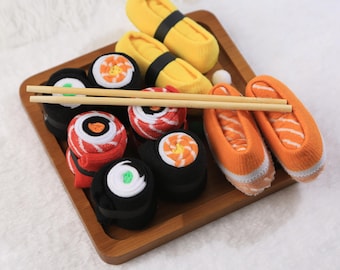 Sushi Socks Gift Set, Funny Novelty Food Socks, Pair Sushi Set Gift, Sushi Lover Gift, Fun gifts, Christmas Gift for Her or Him