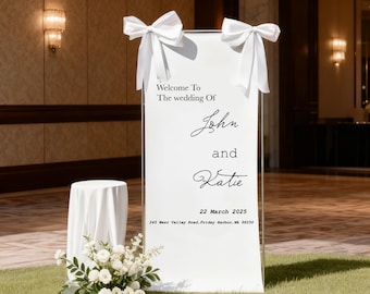 Custom Fabric Wedding Welcome Sign, Personalized Linen Wedding Sign, Modern Wedding Welcome Sign ,Boho Wedding Decor, Modern Ceremony Sign