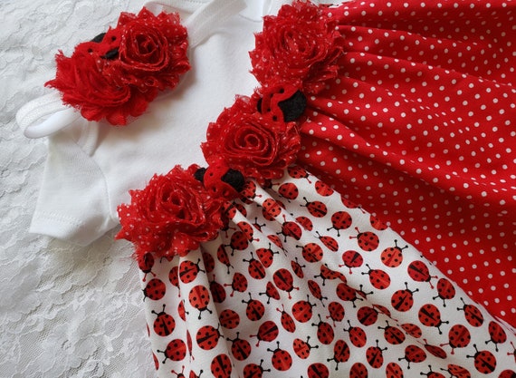 red and white ladybug dress