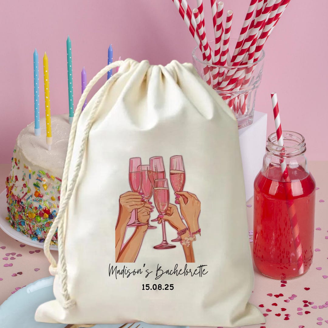 Personalized Bachelorette Party Favor Bag - Custom Champagne Toast Gift ...