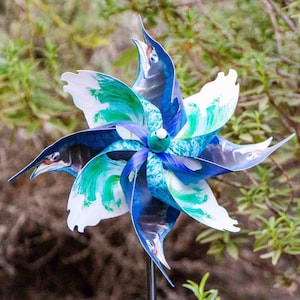 Blue Marlin Pinwheel Spinner Whirligig Windmill