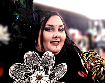 Goliath Beetle Black and White Pinwheel Spinner Whirligig Windmill