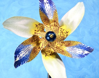 Brazilian Walking Orchid Pinwheel Wind Spinner Whirligig Windmill Fan