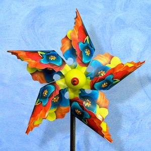 Dancing Puya Flower Pinwheel Wind Spinner Whirligig Windmill Fan