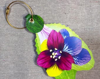 New York Wildflowers and Green Leaf Luggage Tag