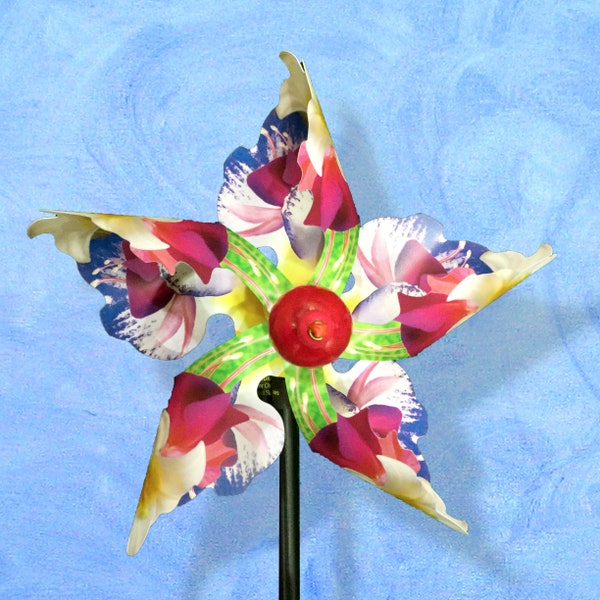 Joyful Floral Pinwheel Wind Spinner Whirligig Windmill Fan