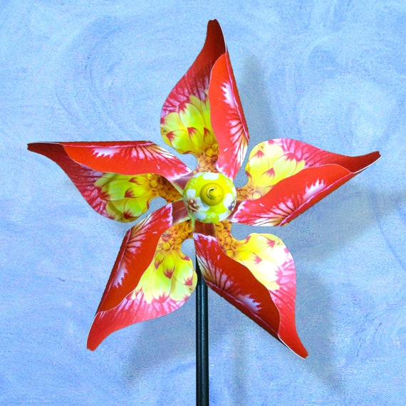 Ravish Red Floral Pinwheel Wind Spinner Whirligig Windmill Fan - Etsy