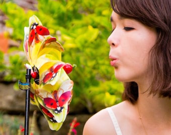 Ladybug Wings Pinwheels Whirligig Wind Spinner Windmill Fan