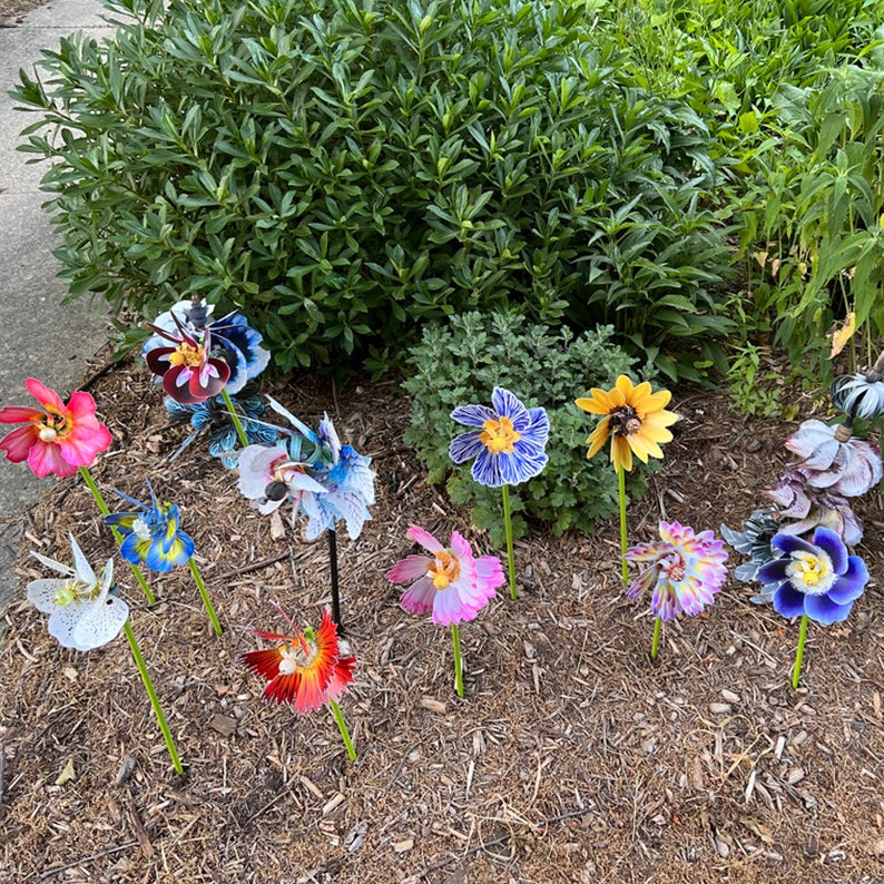Bouquet Flower Pinwheel Wind Spinner Whirligig Windmill Fan - Etsy