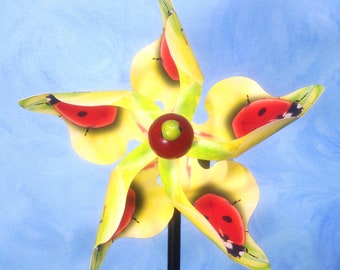 Ladybug Pinwheel Wind Spinner Whirligig Windmill Fan