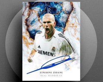 Tarjeta de fútbol digital Marble 2025 Zinedine Zidane del Real Madrid CF con autógrafos RP