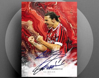 Tarjeta de fútbol digital Marble 2025 Zlatan Ibrahimovic del AC Milan con autógrafos RP