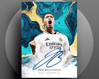 Tarjeta de fútbol de RP con autógrafos digitales de Jude Bellingham de Marble 2025