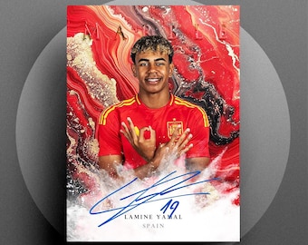 Tarjeta de fútbol RP autógrafa digital de mármol 2025 Lamine Yamal España