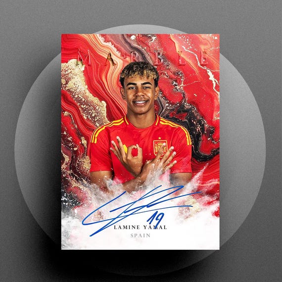 Marble 2025 Lamine Yamal Spain Digital Autograph RP Soccer Football Card