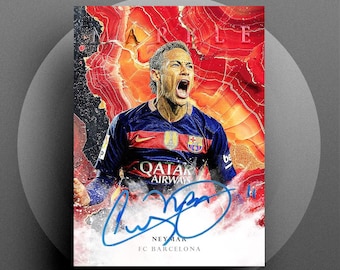 Tarjeta de fútbol digital Marble 2025 Neymar FC Barcelona con autógrafos RP