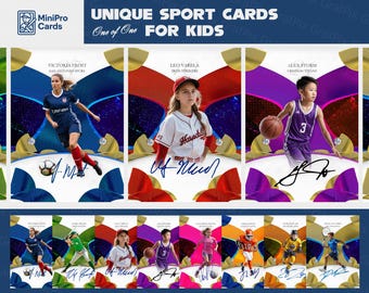 Tarjeta deportiva infantil personalizada impresa, recuerdos personalizados únicos