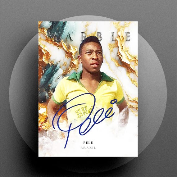 Marble 2025 Pele Brazil Digital Autograph RP Soccer Football Card