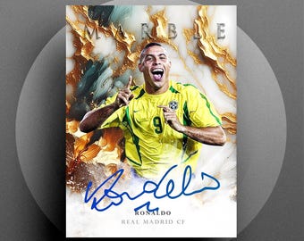 Tarjeta de fútbol de RP con autógrafo digital de Ronaldo Nazario de Brasil (2025)