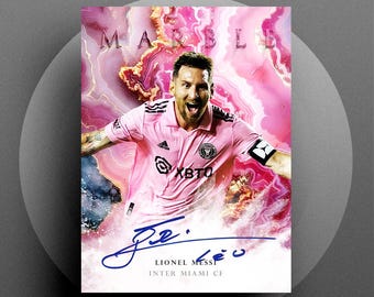 Tarjeta de fútbol digital Marble 2025 Lionel Messi Inter Miami FC con autógrafos RP