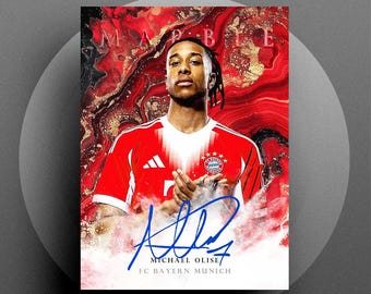 Tarjeta de fútbol digital Marble 2025 Michael Olise del FC Bayern de Múnich con autógrafos RP