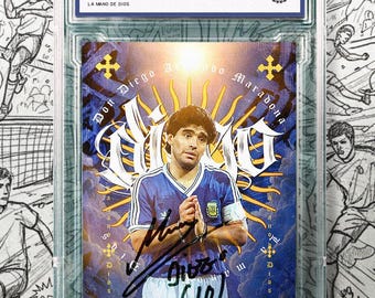 Una tarjeta de fútbol digital RP con autógrafos de Diego Maradona Argentina 2026