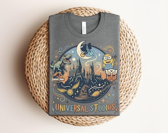 Universal Studios Shirt, Retro Hogwarts Jurassic Park Tee, ET Minion Transformer Outfit, Universal Trip Vintage Shirt