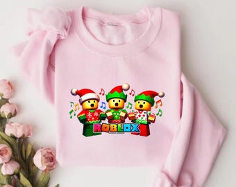 Personalized Roblox Christmas Sweatshirt, Gamer Holiday Hoodie
