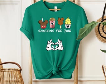 Disney Pregnancy Shirt, Snacking For Two Maternity Tee, Mickey Snacks Baby Reveal World Vacation Cute Graphic T-shirt