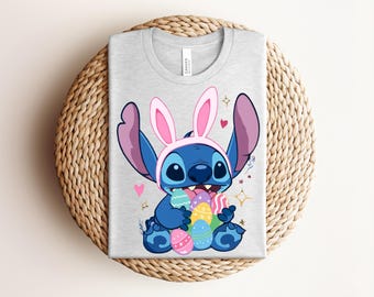 Stitch Easter Shirt, Stitch Bunny Easter Shirt, Cute Stitch Easter Egg Shirt, Disney Easter Stitch Tee, Spring Stitch Easter Shirt