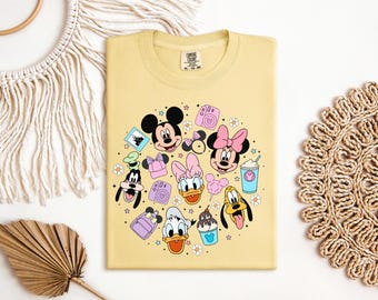 Disney Mickey and Friends T Shirt, Comfort Colors Disney Tee, Disney World Family Trip, Minnie Donald Daisy Goofy Pluto