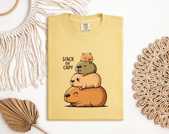 Capybara Shirt, Cute Animal Tee, Stack of Capy, Funny Capybara, Kawaii Graphic Tee
