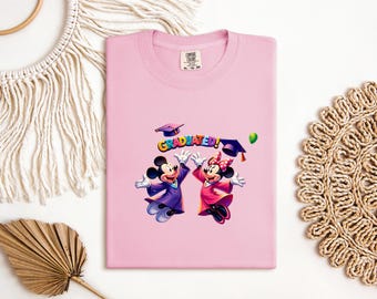 Disney Graduation Tee, Mickey Minnie Shirt, Class of 2025 Gift, Senior 2024 Apparel, Graduated Comfort Colors, Preschool Graduation Outfit