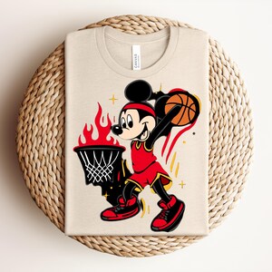 Mickey Basketball Shirt, Disney Basketball Mickey Tee, Cartoon Dunk Graphic Shirt, Sports Cartoon Character Tee, Disney Fan Shirt