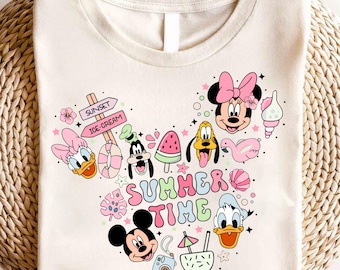 Disney Summer Time T-Shirt, Mickey and Friends Beach Shirt, Disney Cruise Trip Tee, Minnie Donald Goofy Pluto Summer Outfit, Disney Gift
