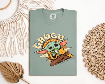 Grogu Star Wars T-Shirt, Baby Yoda Snack Time Tee, Mandalorian The Child Shirt, Vintage Comfort Colors Tee, Retro Disney Vacation Shirt
