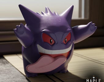 Gengar Inspired Window Display | 3D Printed Anime Decor, Gamer Gift